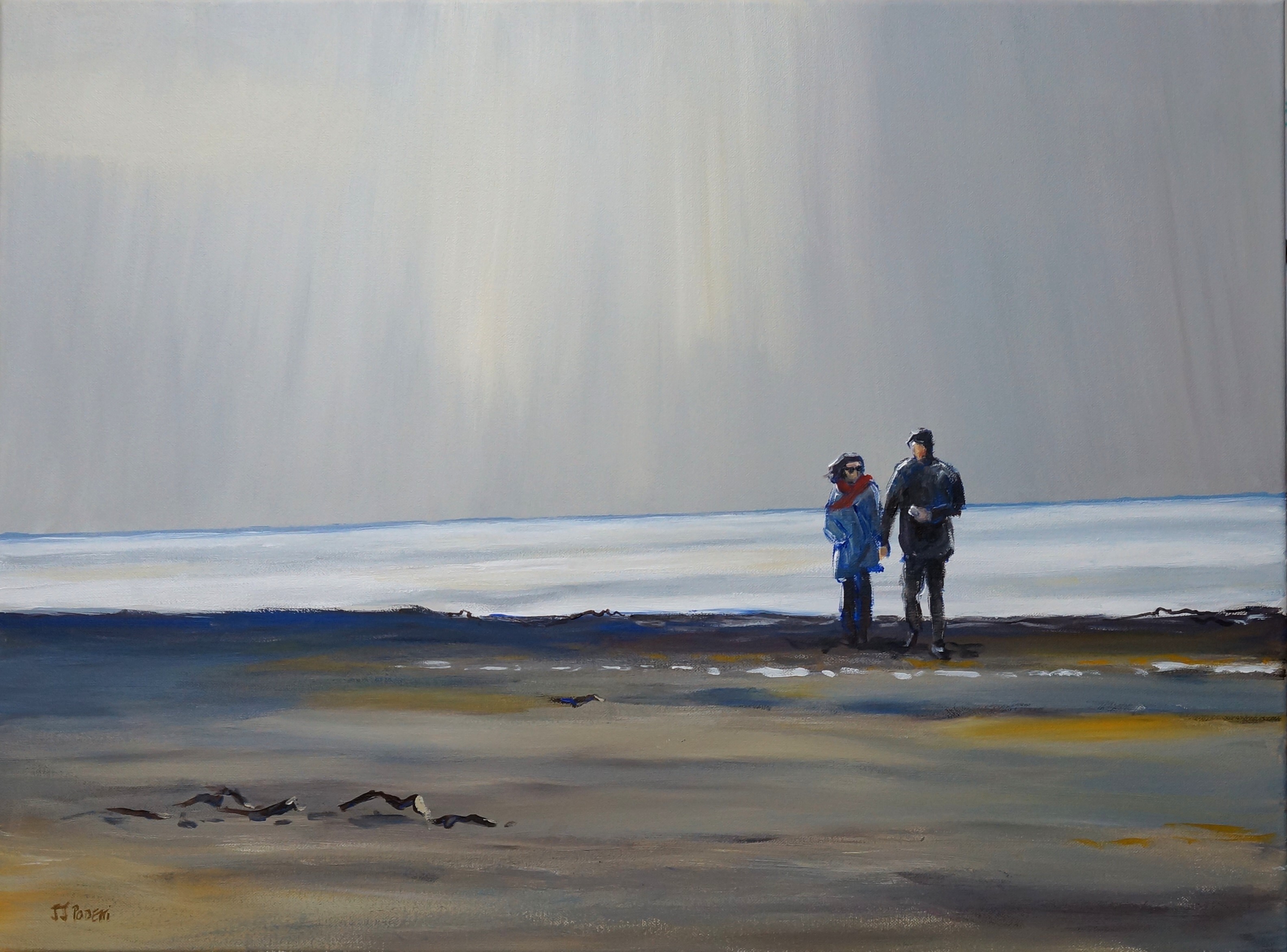 Honfleur couple sur la plage