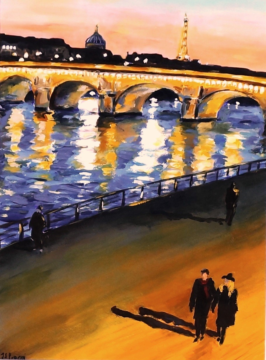 PARIS PROMENADE SUR LES QUAIS LE SOIR