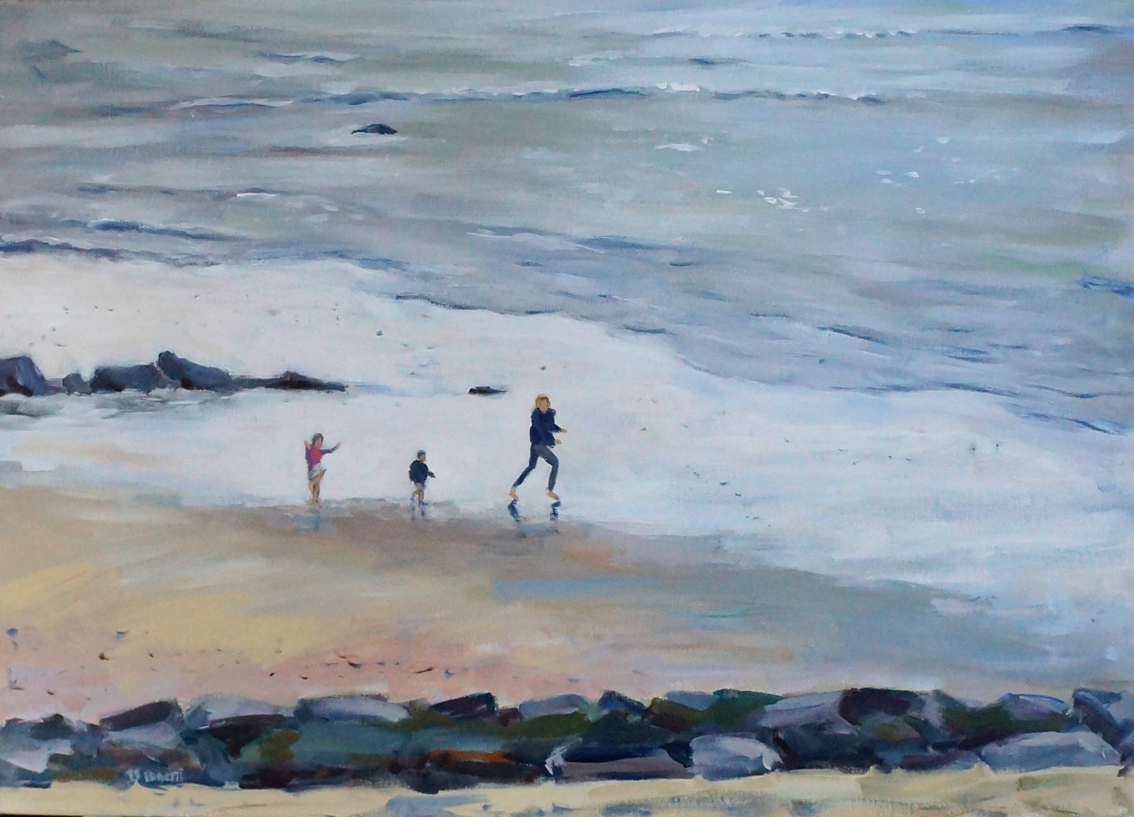 Villerville sur la plage en hiver